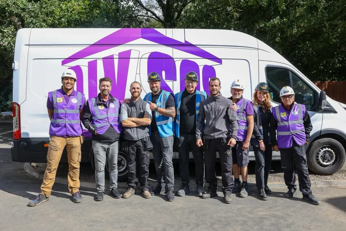The Wilson Landscapes team on site with the BBC DIY SOS crew
